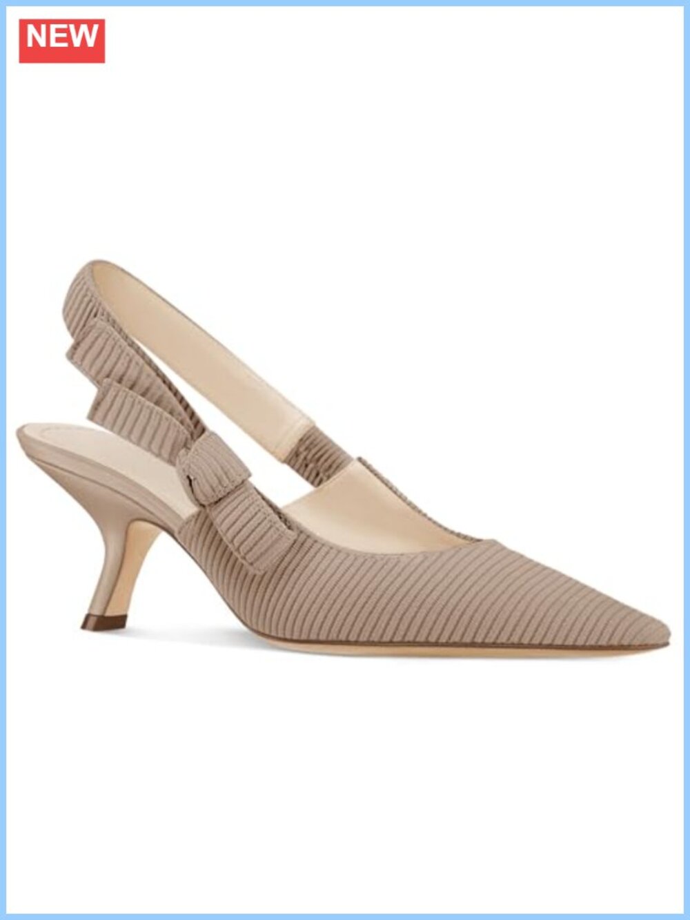 Knitted Slingback Kitten Heel Pumps Closed Pointed Toe Bowknot Work Dress Shoes